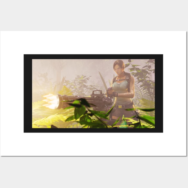 Tomb Raider - machine gun Wall Art by James-Cr